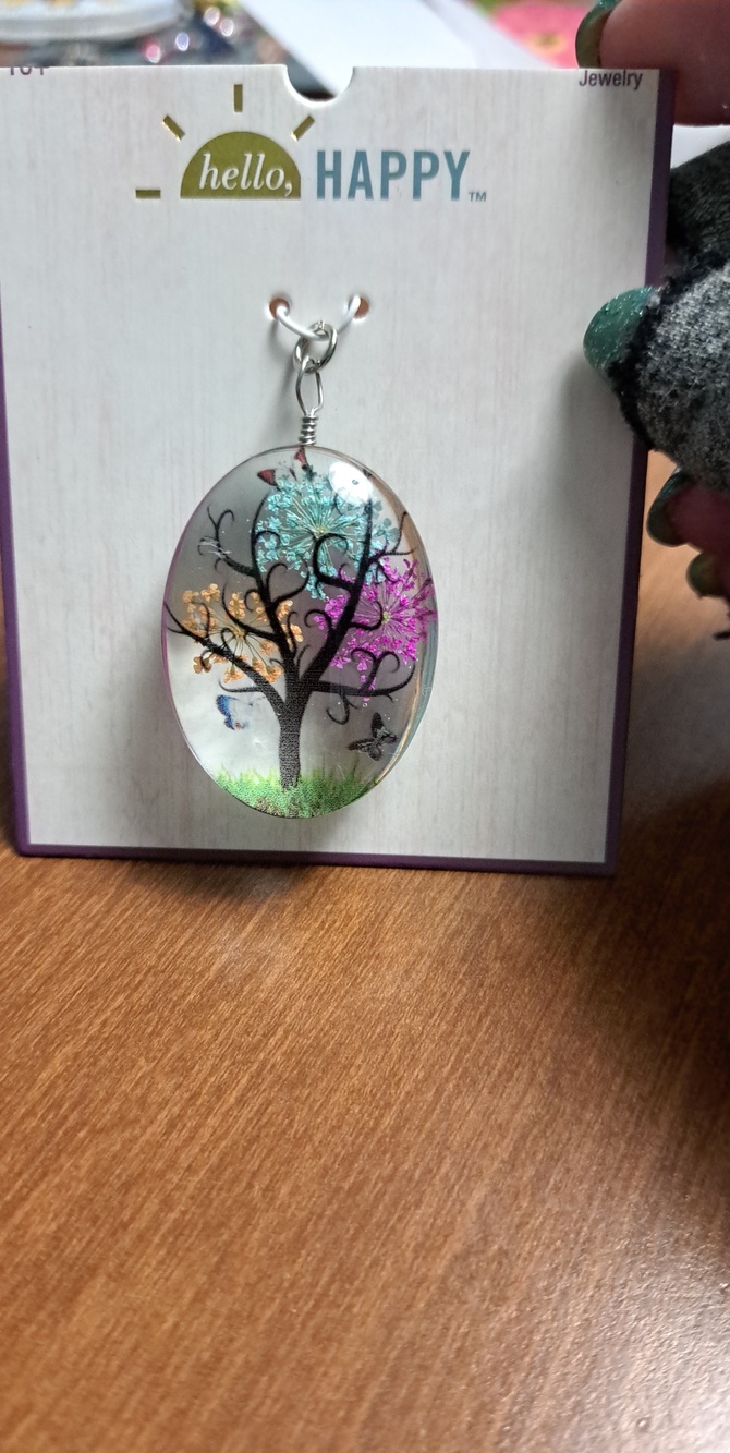 hello, HAPPY Multicolor Tree of Life Pendant Necklace